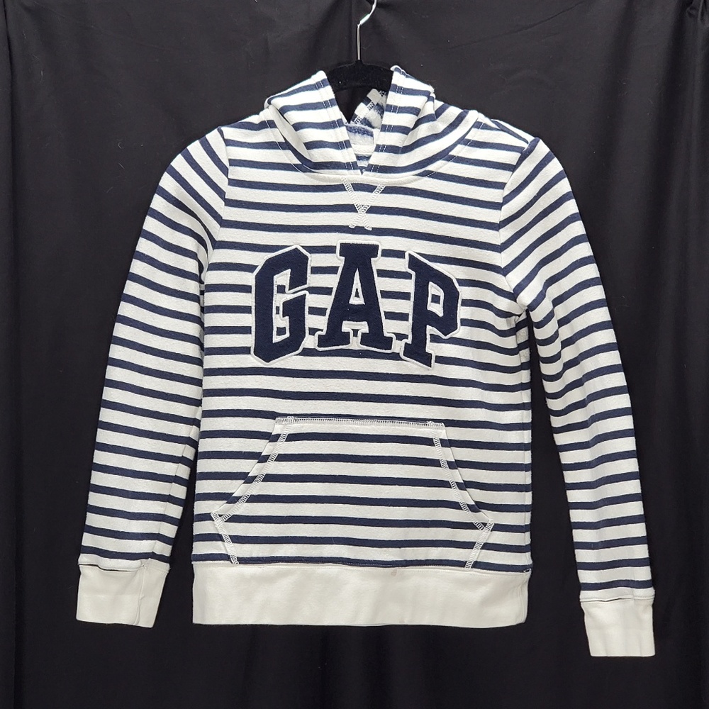 GAP Kids Navy/White Fleece Hoodie Size L